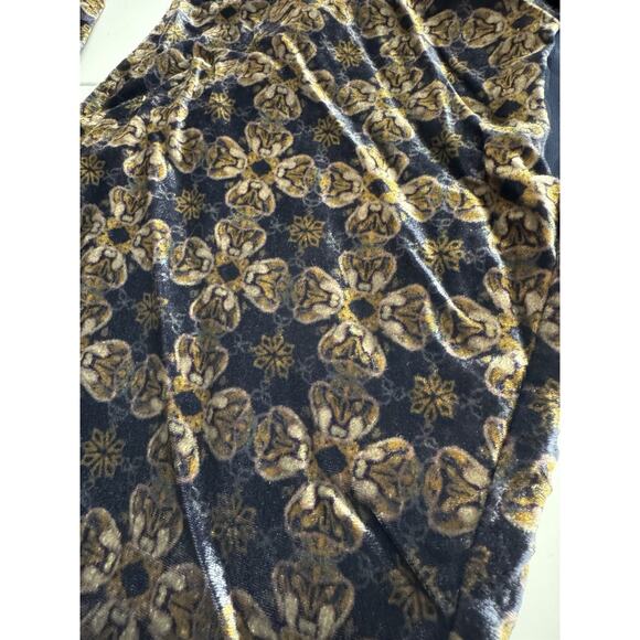 Urban Outfitters Ecote Blue Gold Floral Velvet Top Sleeveless Deep V Size Medium - Picture 2 of 6
